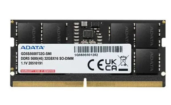 ADATA Gold GD5S5600732G-SMI čierna / Operačná pamäť / 32 GB / DDR5-5600 / CL46 / SO-DIMM / 1.1V (GD5S5600732G-SMI)