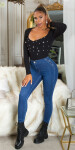 Sexy Highwaist Skinny Jeans with glitter detail denimblue