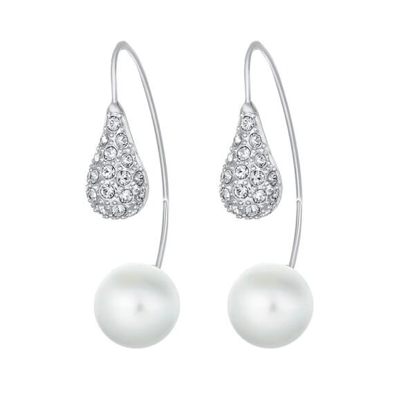 CRYSTalp Moderné náušnice s kryštálmi Swarovski a perlou LuxePearl 42369.R