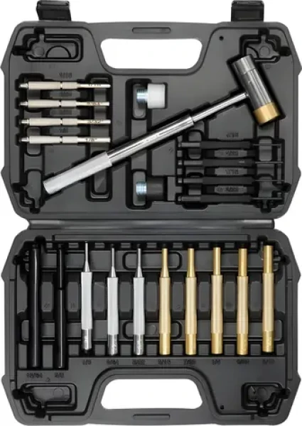 YATO Sada vyrážačov s kladivkom 21 ks / Sada vyrážačov / kladivo 190 mm / priemer vyrážača 20 mm / plastový kufrík (YT-47122)