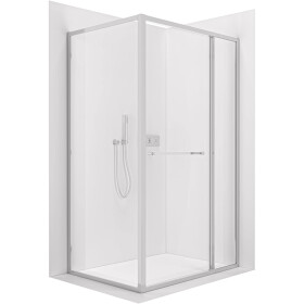 CERANO - Sprchovací kút Versaro L/P - 6 mm - chróm, transparentné sklo - 150x100 - zasúvací CER-8050BD80321