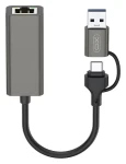 Ugreen HUB018 húb USB-C 2v1 šedá / USB hub / USB-C / RJ45 Ethernet (HUB018)