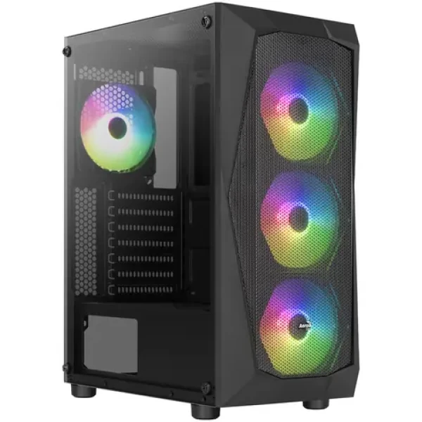 AeroCool Falcon V2 čierna / ATX / 2x USB-A 3.0 / 1x USB-A 2.0 / 4X 120mm / bez zdroja / priehľadná bočnica (ACCM-PV41143.11)