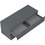 MEXEN/S - Rivel kúpeľňová skrinka pod umývadlo 120 cm s doskou, 2 zásuvky, reliéf, grafit mat 91A20-12047-2-BFFC66
