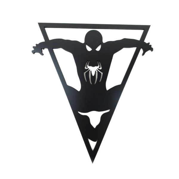 Veselá Stena Drevená nástenná dekorácia Spiderman trojuholník čierny