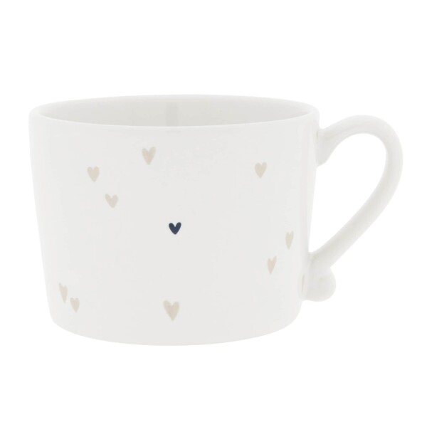 Bastion Collections Keramický hrnček White / Hearts Natural 240 ml