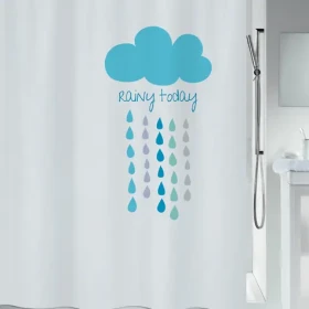 Spirella CLOUD biely / Sprchový záves / motív mrak / 180 x 200 cm / polyester