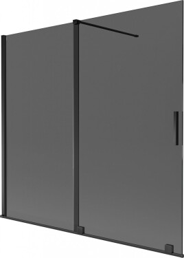 MEXEN/S - Velar dvojkrídlová posuvná vaňová zástena 170 x 150, grafit, čierna 896-170-000-41-70