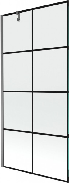 MEXEN/S - Next vaňová zástena FIX 90 x 150, čierna vzor, grafit metal 895-090-000-00-77-95