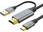 PremiumCord HDMI 2.0 - USB-C kábel Aluminium 2m / Kábel / 4K 60Hz / 1080p (8592220025762)
