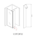 CERANO - Prídavný otočný panel k sprchovej zástene Onyx - 8 mm - čierna matná, transparentné sklo - 30x200 CER-537352