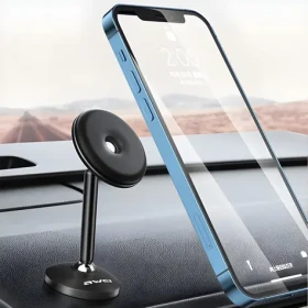 AWEI X22 čierna / Magnetický držiak do auta / Hliníkový / Univerzálny / Na palubnú dosku (X22)