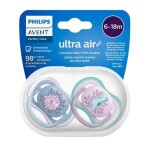 Philips AVENT Cumlík Ultra air obrázok 6-18m dievča (more) 2ks