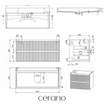 CERANO - Kúpeľňová skrinka Carole - biela matná ryhovaná + umývadlo z lit. mramoru Vita - biela matná - 100x58x46 CER-391774