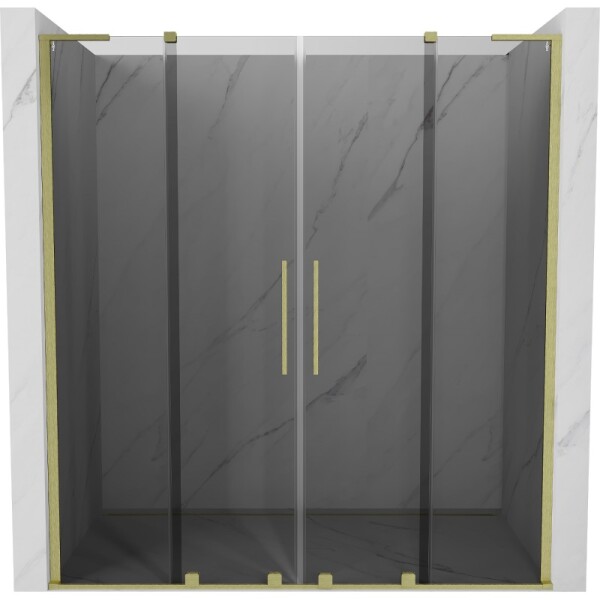 MEXEN/S - Velar L Duo posuvné sprchové dvere 200, grafit, zlatá kartáčovaná 871-200-003-42-55