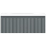 MEXEN/S - Rivel kúpeľňová skrinka 60 cm s umývadlom Vela, 1 šuplík, reliéf, grafit mat/biela mat 91A20-06023-1-BF66-W23M01