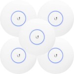 Ubiquiti Networks UAP-AC-PRO-5 UAP-AC-PRO-5 balenie po 5 ks PoE Wi-Fi prístupový bod 1.75 GBit/s 2.4 GHz, 5 GHz; UAP-AC-PRO-5
