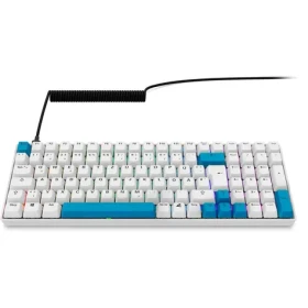 Sharkoon Skiller SGK50 S2 PBT biela / herná klávesnica / mechanická / Gateron G 3 Pro 3.0 Yellow / USB / 1.5m / DE (4044951040865)