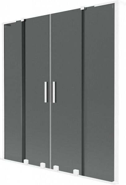 MEXEN/S - Velar L Duo dvojkrídlová posuvná vaňová zástena 160 x 150, grafit, biela 896-160-003-42-20