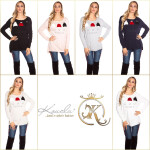 Trendy KouCla sweater with glitter rivets Einheitsgroesse