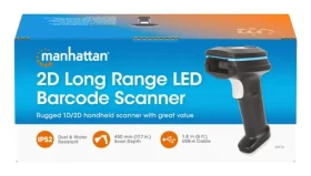 Manhattan Čítačka čiarových kódov 1D/2D čierna / Ručná čítačka / IP52 / 45 cm / USB (154116)