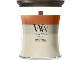 Woodwick Trilogy Vanilla Embers sviečka stredná (5038581185682)