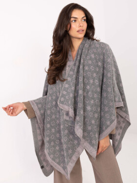 Pončo AT PN 7661.89 sivo-ružové jedna velikost