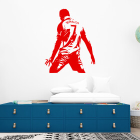 Veselá Stena Samolepka Futbalista Ronaldo Farba: červená, Veľkosť: 60 x 76 cm