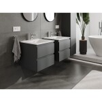 MEXEN/S - Orio kúpeľňová skrinka 50 cm s umývadlom Otis, 2 zásuvky, grafit mat/biela mat 91A10-05047-2-BFF66-W18M01