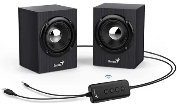 Genius SP-HF385BT / Reproduktory / 2.0 / 4W / drevené / BT 5.0 / 3.5mm + USB (31730046400)