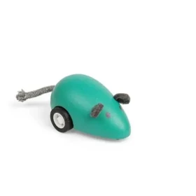 Bigjigs Toys Drevená naťahovacia Myš 1 ks zelená