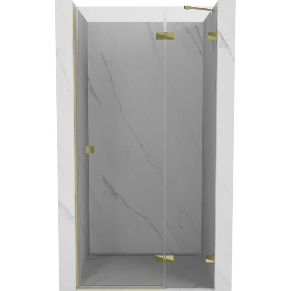 MEXEN/S - Lunar sprchové dvere krídlové pravé 100, transparent, zlatá 834-100-000-50-00-P