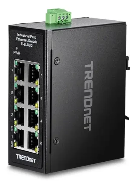 Trendnet TI-ELC80 / Switch / Priemyselný / 8x 10/100 Mbps / DIN lišta / IP30 (TI-ELC80)