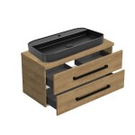 Kúpeľňová skrinka s umývadlom a krycou doskou SAT Cube Way 100x47,5x46 cm dub Hickory mat CUBE46C1003DHSAT40 CUBE46C1003DHSAT40