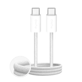 Puro Fabrik FABK4 biela / Kábel USB-C (M) - USB-C (M) / 1 m / 240 W / opletený