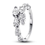 Pandora Trblietavý strieborný prsteň Prekrývajúce sa krúžky Timeless 193004C01 50 mm