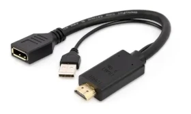 Gembird A-HDMIM-DPF-01 redukcia čierna / HDMI (M) na DisplayPort (F) / 10cm (A-HDMIM-DPF-01)