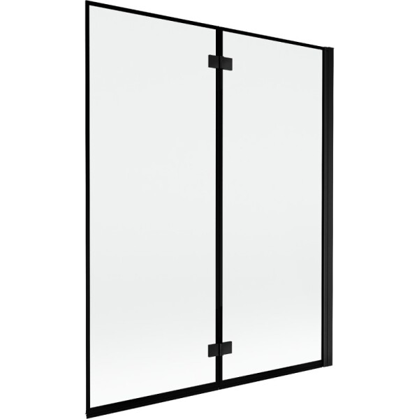 MEXEN - MIST vaňová zástena 140x150 cm 6mm 2-s, čierna, okraj, pravá 8A9-140-002-70-70-P