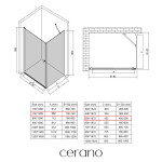 CERANO - Sprchovací kút Antelo L/P - 6 mm - chróm, transparentné sklo - 75x50x190 - otočný CER-8050BD123
