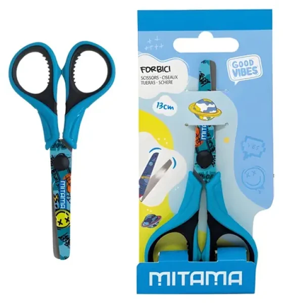 Mitama Good Vibes modrá/čierna / Nožnice detské / 13 cm (61286-90165)