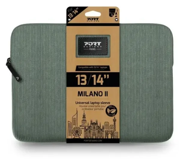 PORT DESIGNS Milano II Eco Sleeve šalviová zelená / Puzdro na notebook / 13/14" / Menčester / Eco (140722)