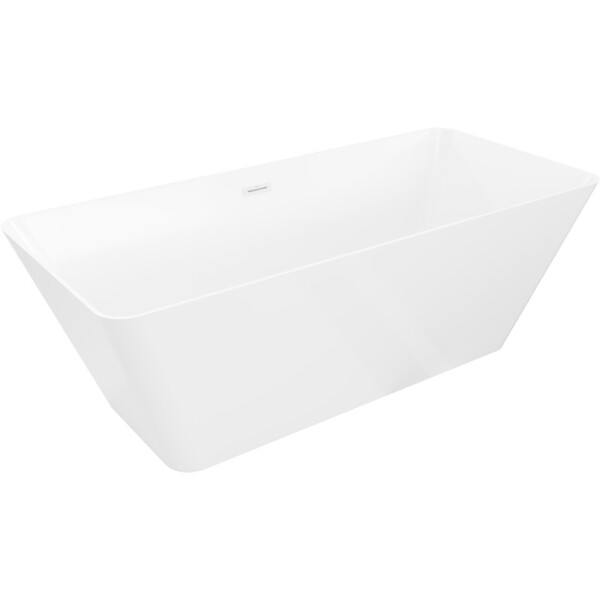 MEXEN/S - Velo Slim voľne stojaca vaňa 170 x 75, biela, sifón a prepad biela 52811707500-20