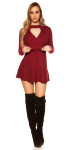 Sexy KouCla ripp knit dress wrap look BORDEAUX Einheitsgroesse