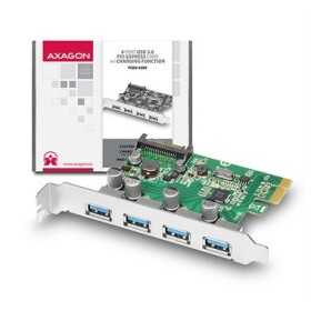 Axagon PCEU-430V / radič 4X externý USB 3.2 Gen1 / PCI-E / Podpora rýchlonabíjania (PCEU-430V)