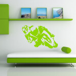 Veselá Stena Samolepka Motorkár Farba: šedá, Veľkosť: 100 x 64 cm