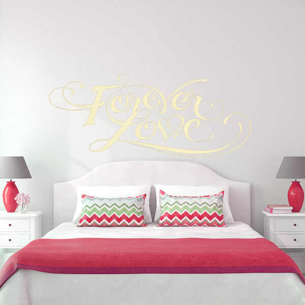Veselá Stena Samolepka Forever love Farba: béžová, Veľkosť: 100 x 40 cm