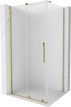 MEXEN/S - Velár sprchovací kút, posuvné dvere 120 x 110, dekor, zlato 871-120-110-31-50