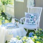 GREEN GATE Bavlnený obrus Alexa Stripe Pale Blue 100 × 100 cm