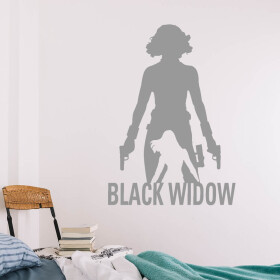 Veselá Stena Samolepka Black Widow silueta Farba: šedá, Veľkosť: 40 x 56 cm