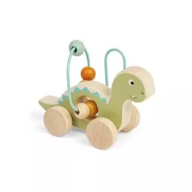 Bigjigs Toys Diplodokus na kolieskach s korálkovým labyrintom